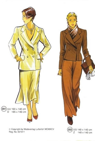 Lutterloh System sewing pattern — custom-fit fashion design 1 from Supplement 219