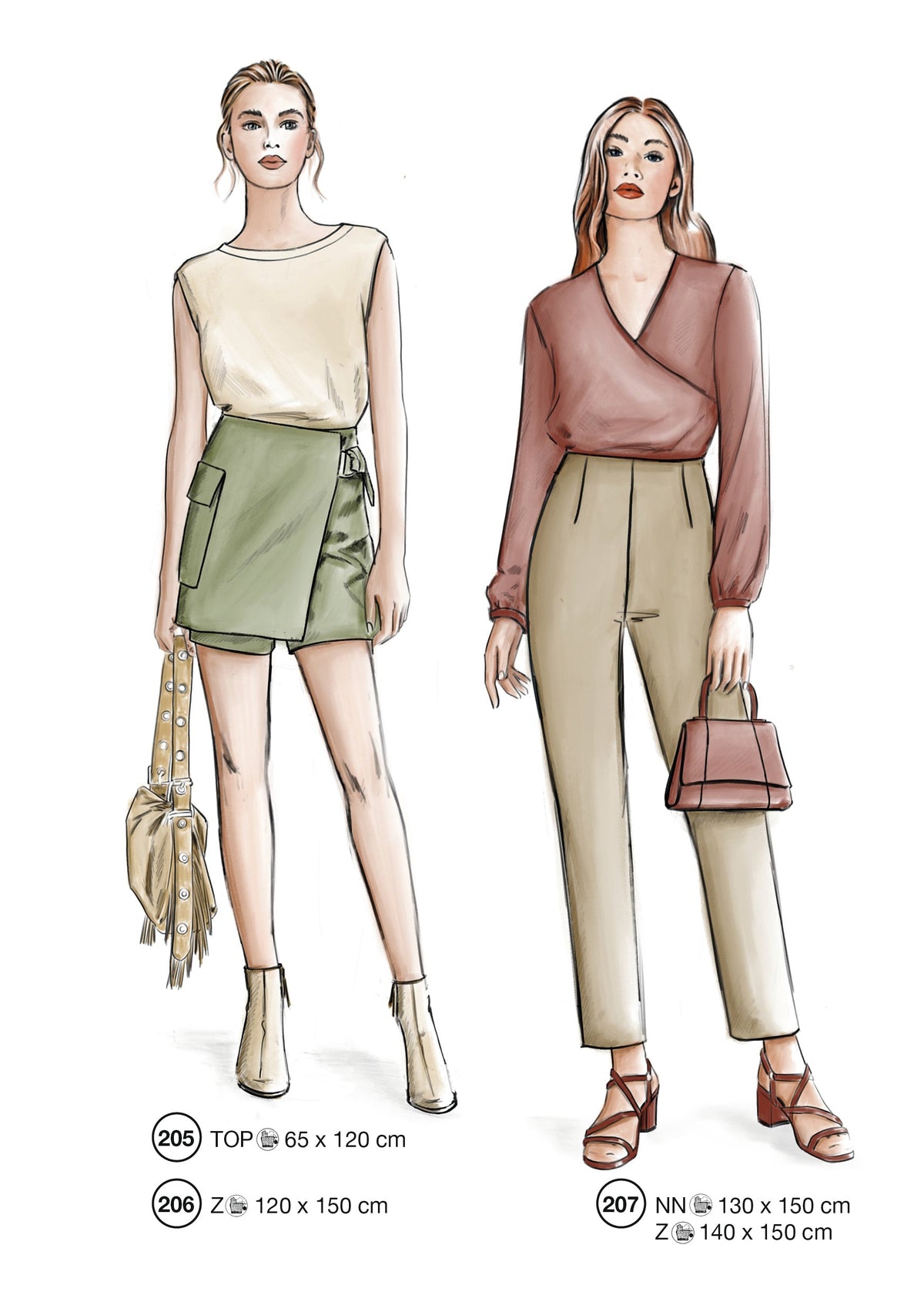 Fashion designs from the Lutterloh System® manual, page 83 of 112