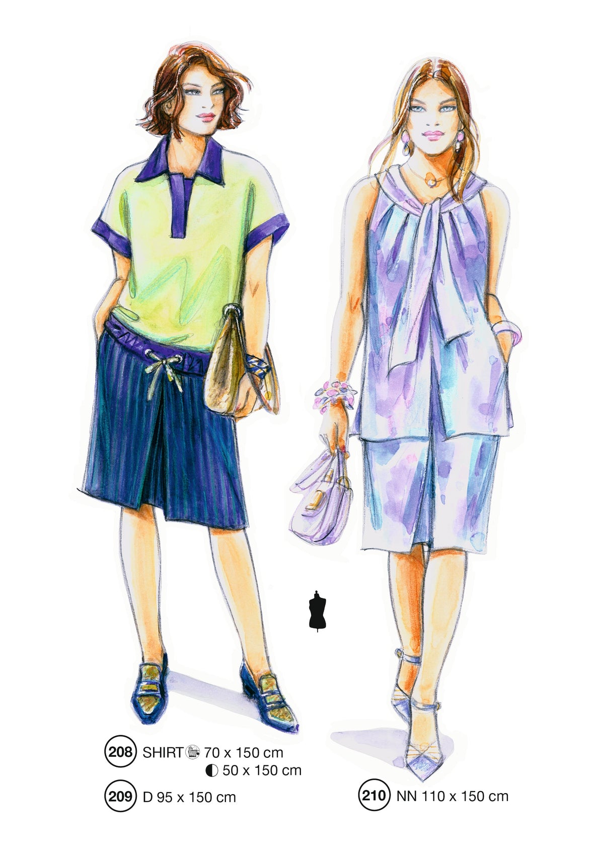 Fashion designs from the Lutterloh System® manual, page 84 of 112