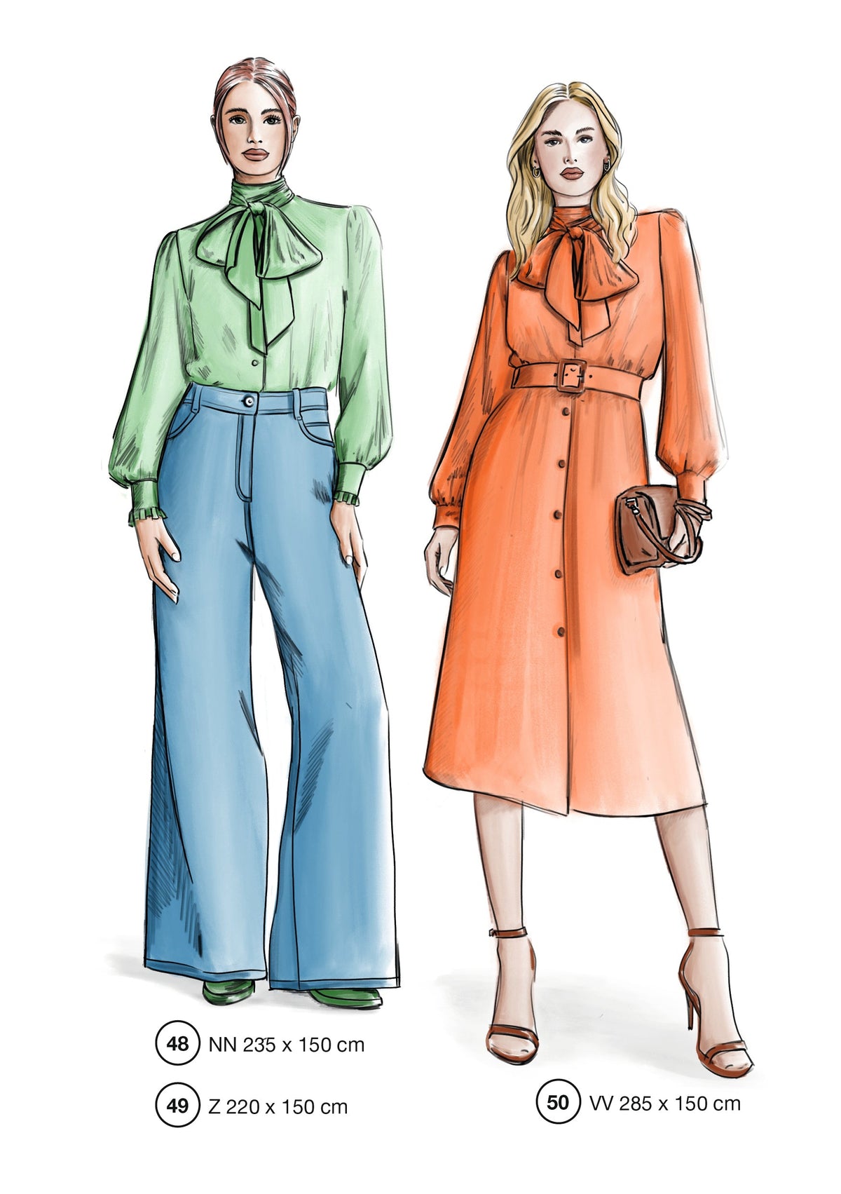 Fashion designs from the Lutterloh System® manual, page 20 of 112