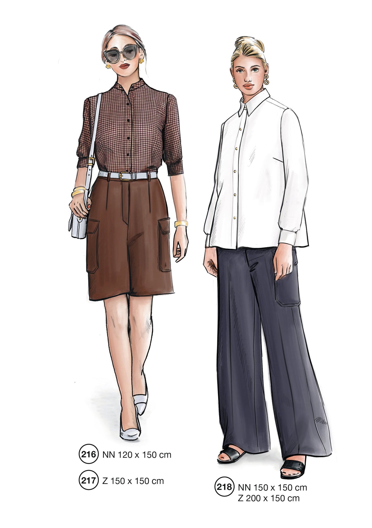 Fashion designs from the Lutterloh System® manual, page 87 of 112