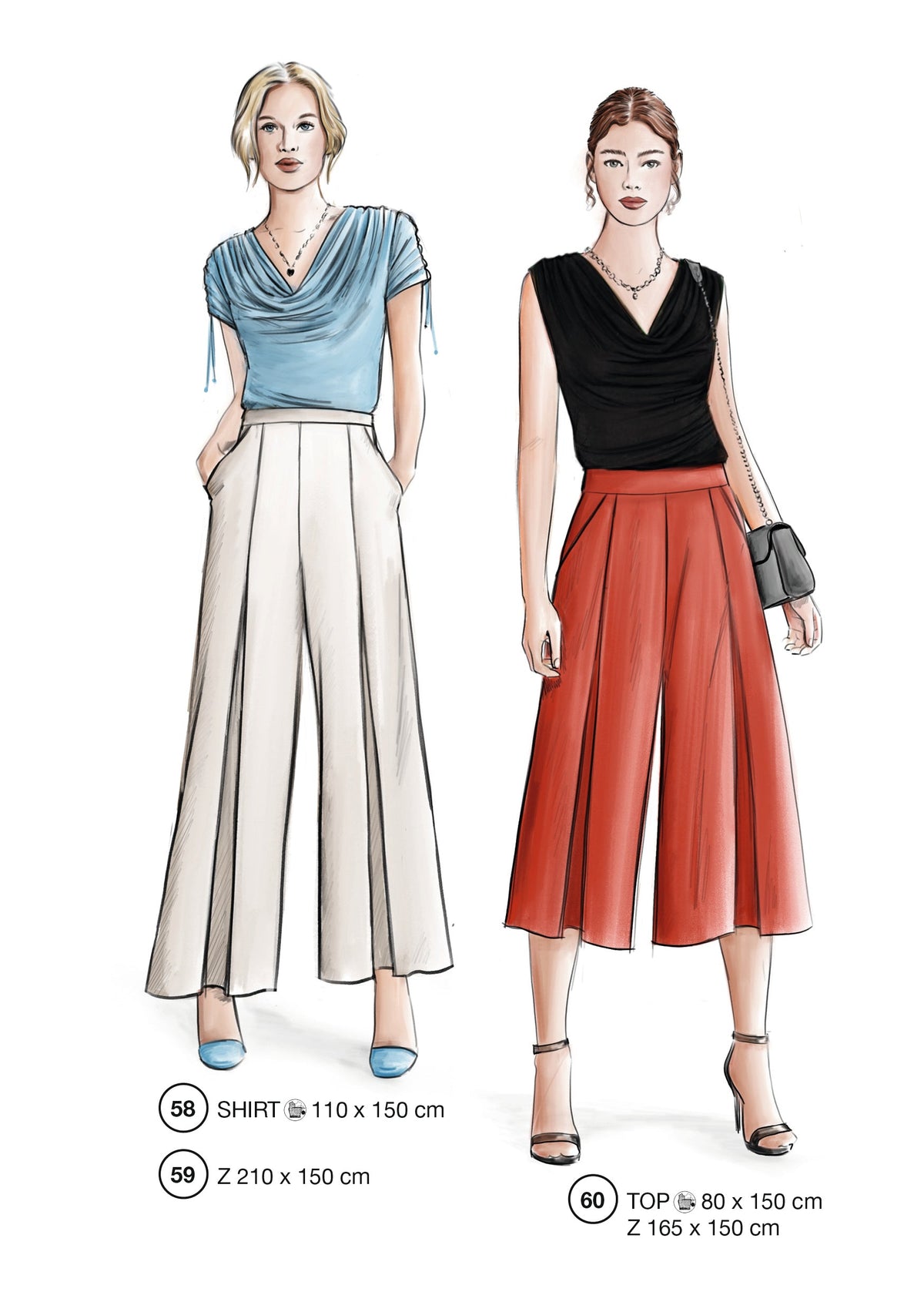 Fashion designs from the Lutterloh System® manual, page 24 of 112