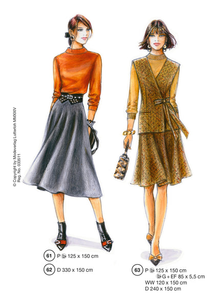 Fashion designs from the Lutterloh System® manual, page 25 of 112