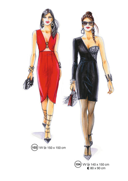 Fashion designs from the Lutterloh System® manual, page 42 of 112