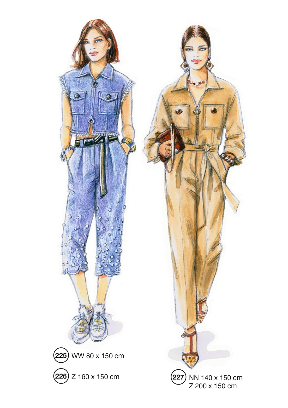 Fashion designs from the Lutterloh System® manual, page 91 of 112