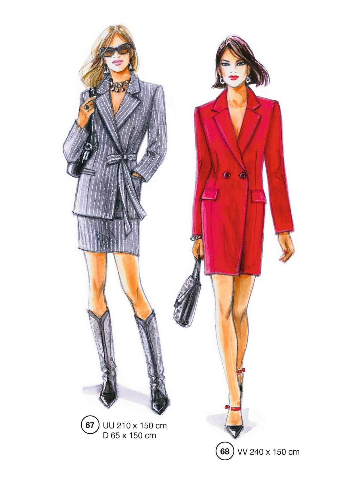 Fashion designs from the Lutterloh System® manual, page 27 of 112
