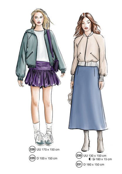 Fashion designs from the Lutterloh System® manual, page 92 of 112