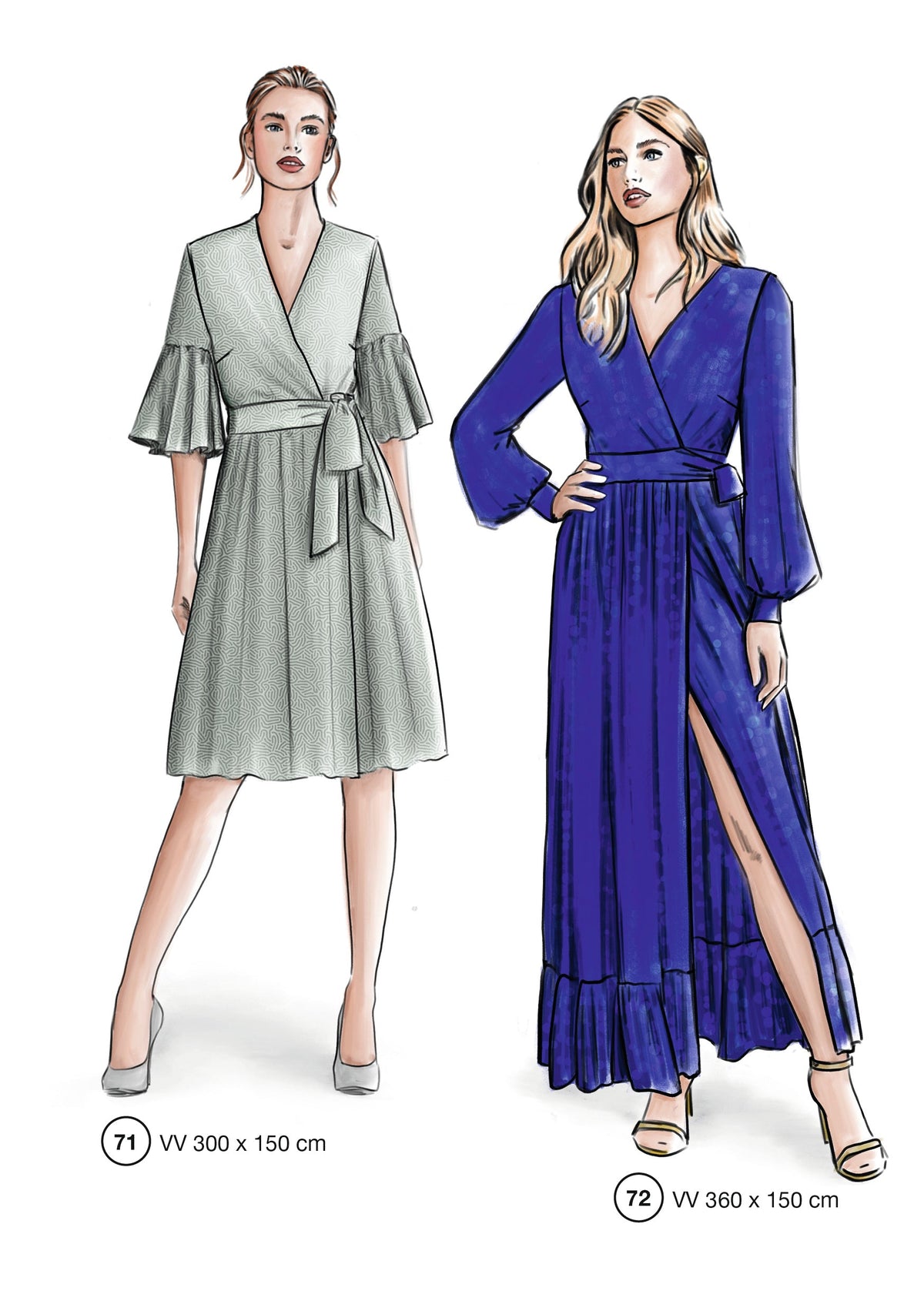 Fashion designs from the Lutterloh System® manual, page 29 of 112