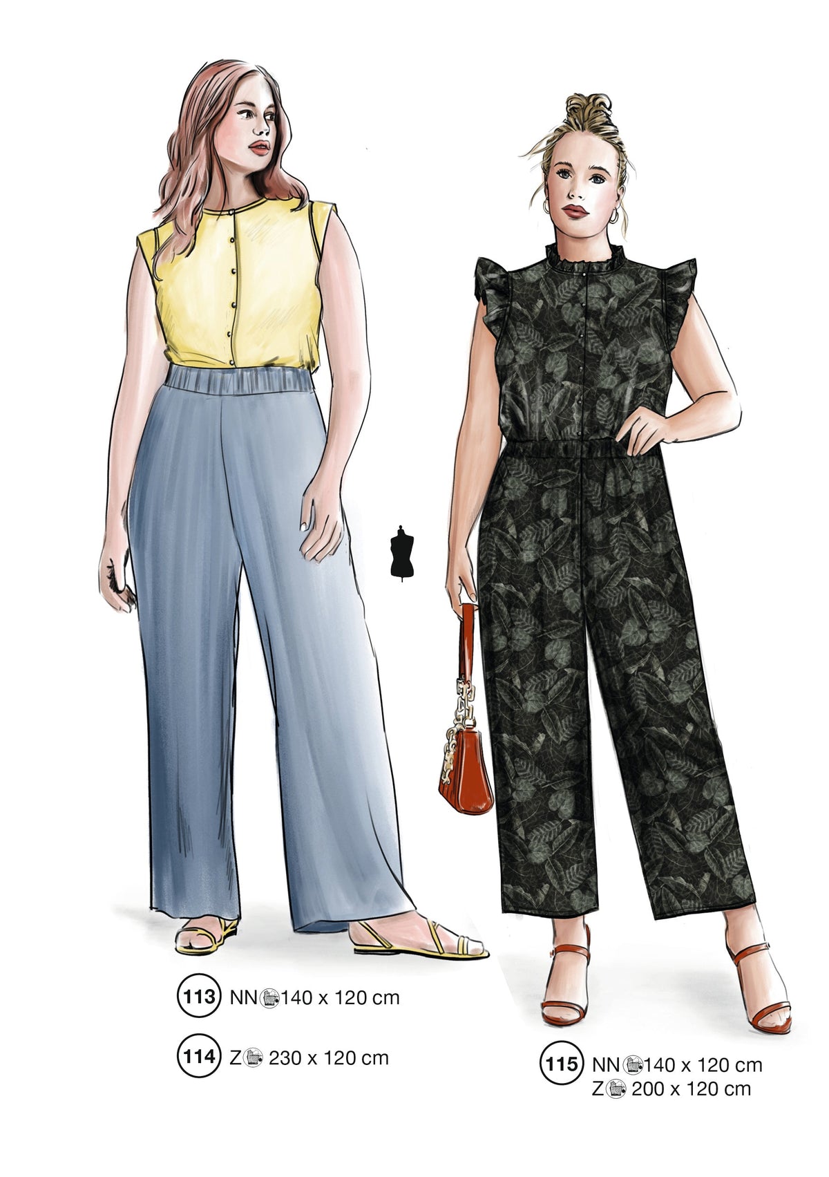Fashion designs from the Lutterloh System® manual, page 46 of 112