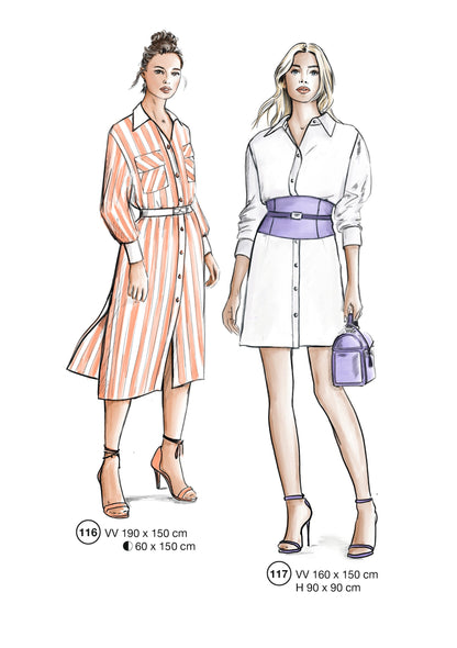 Fashion designs from the Lutterloh System® manual, page 47 of 112