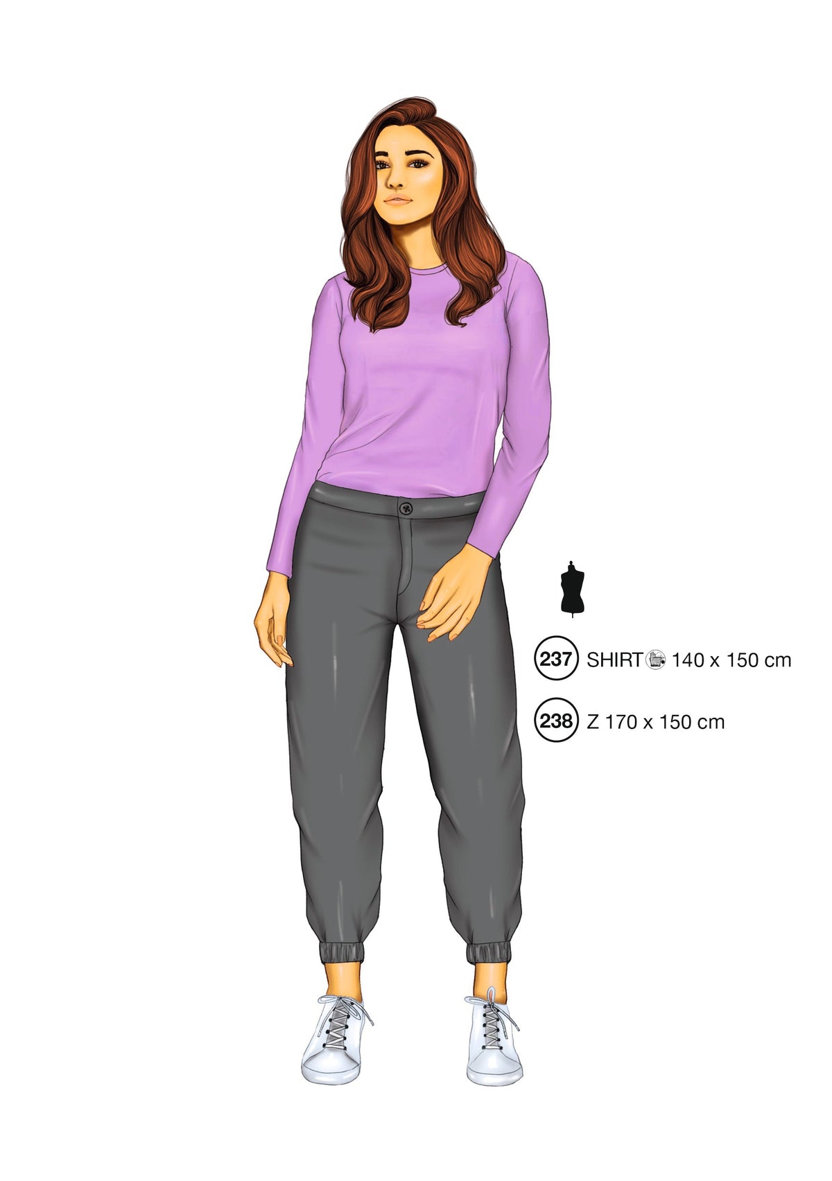 Fashion designs from the Lutterloh System® manual, page 95 of 112