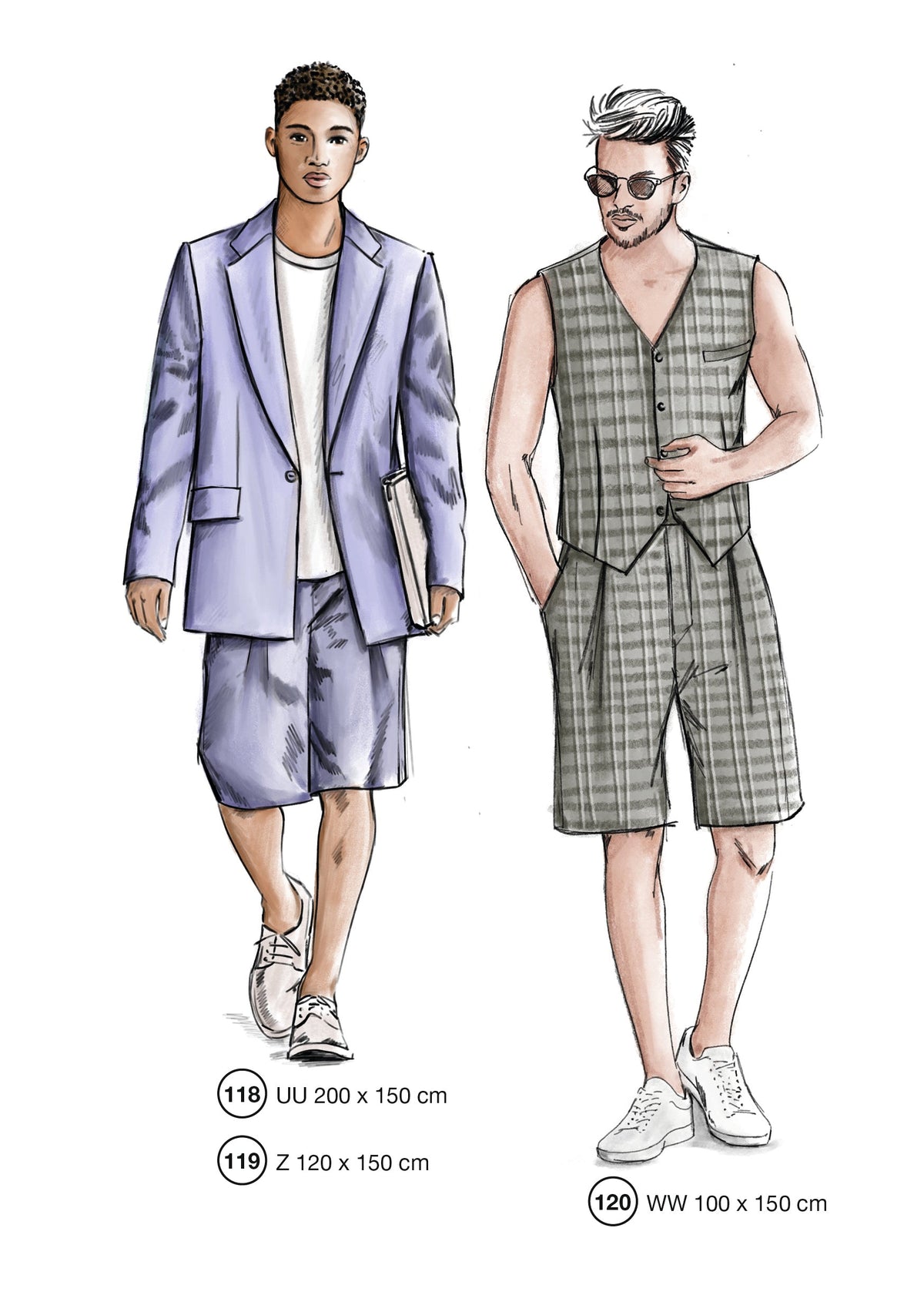 Fashion designs from the Lutterloh System® manual, page 48 of 112