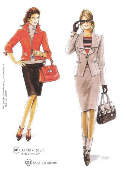 Lutterloh System sewing pattern — custom-fit fashion design 1 from Supplement 287