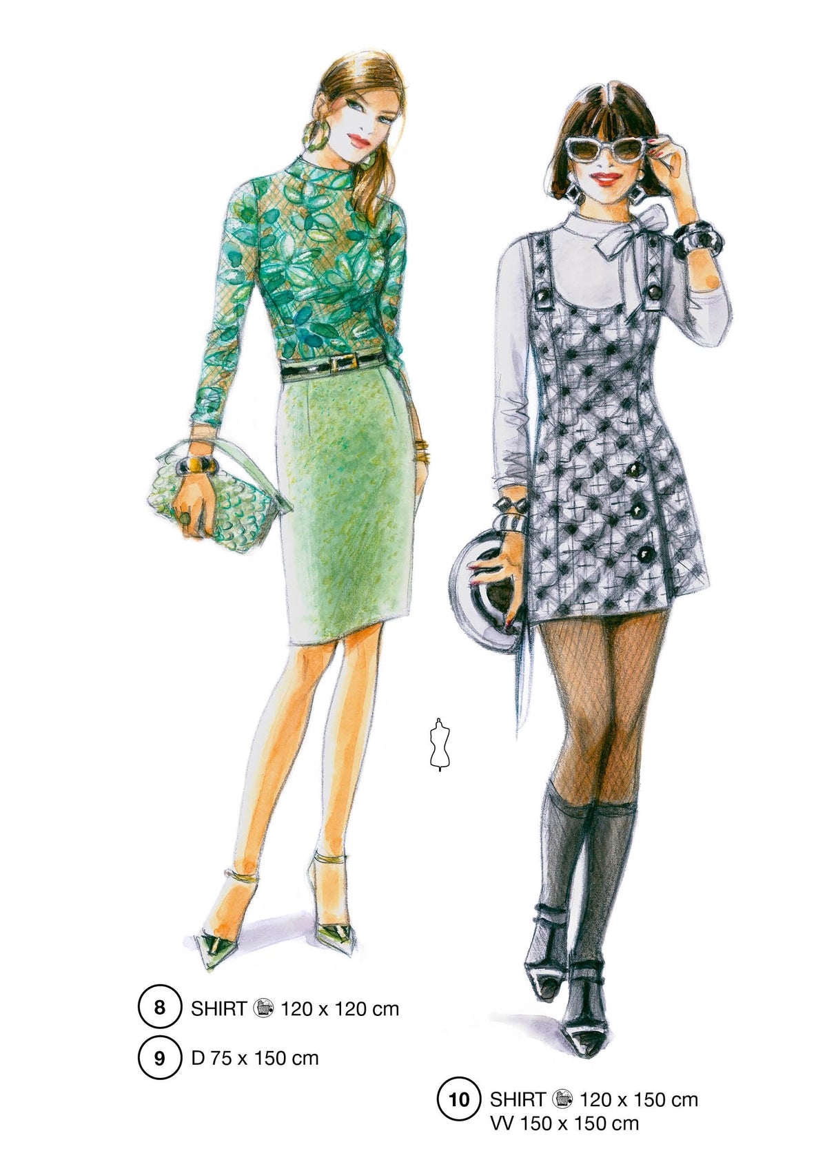 Fashion designs from the Lutterloh System® manual, page 4 of 112