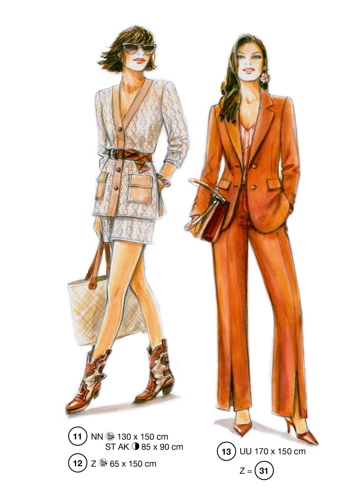 Fashion designs from the Lutterloh System® manual, page 5 of 112