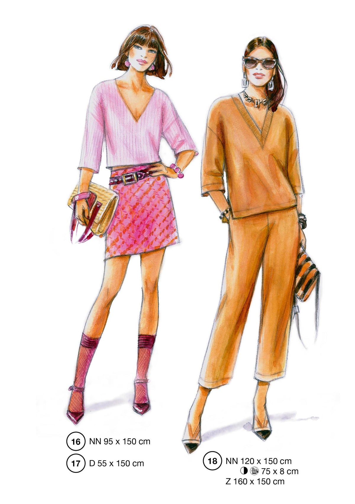 Fashion designs from the Lutterloh System® manual, page 7 of 112