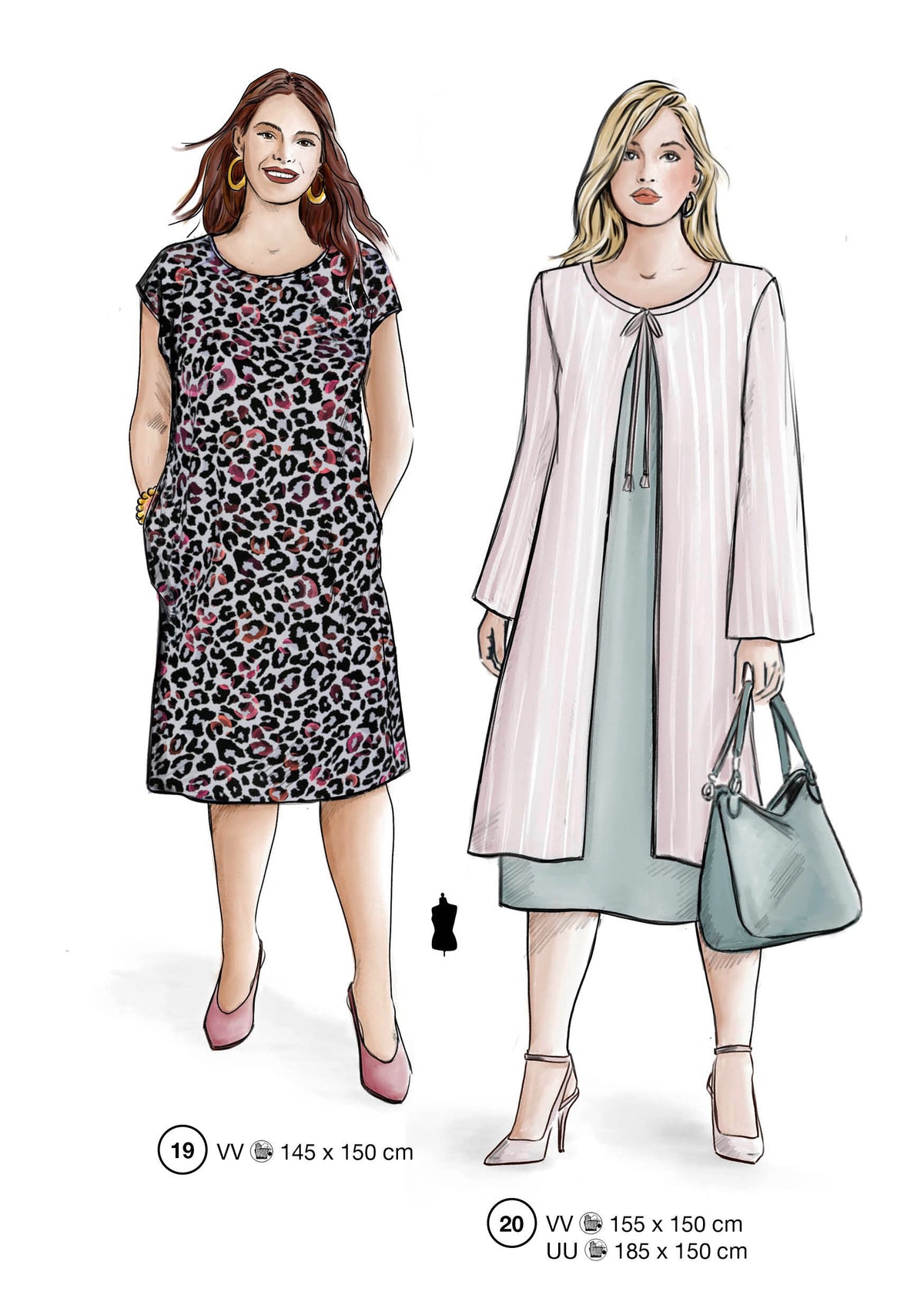 Fashion designs from the Lutterloh System® manual, page 8 of 112