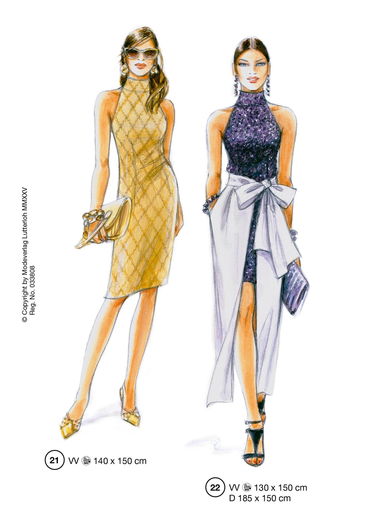 Fashion designs from the Lutterloh System® manual, page 9 of 112