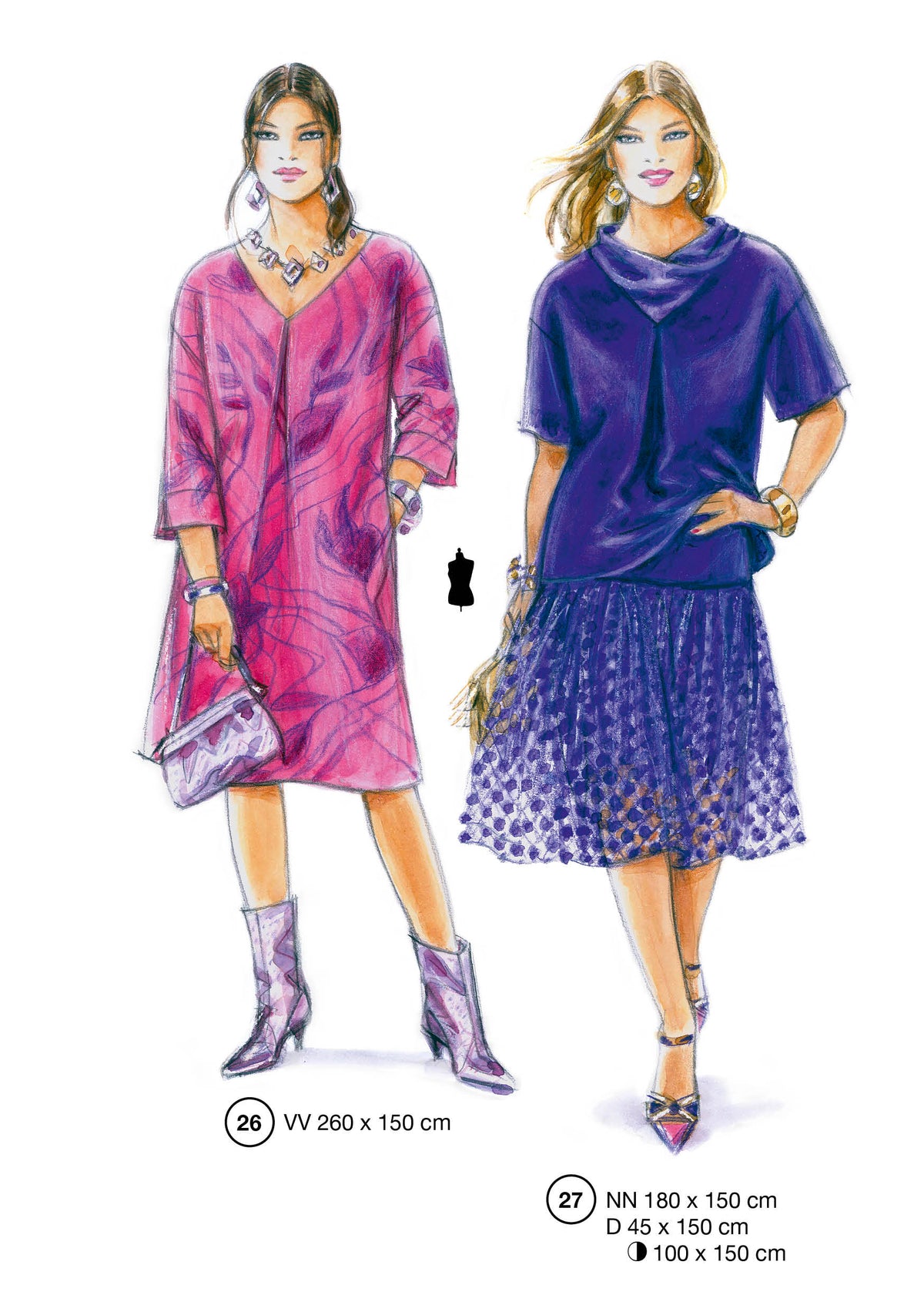 Fashion designs from the Lutterloh System® manual, page 11 of 112