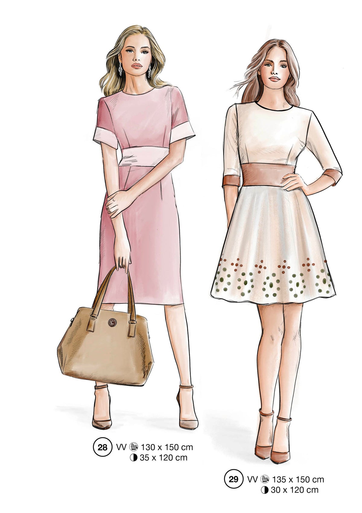Fashion designs from the Lutterloh System® manual, page 12 of 112