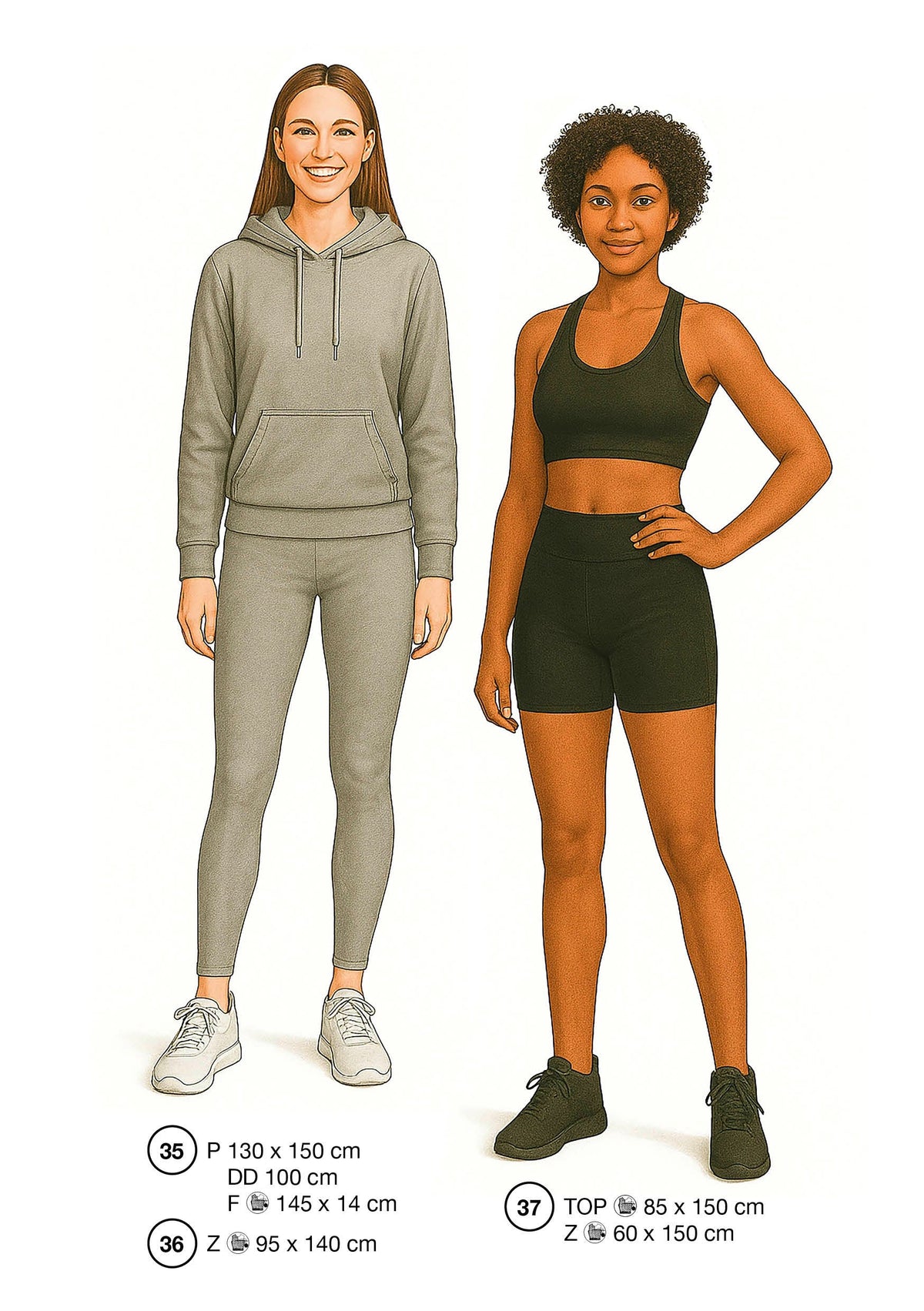 Fashion designs from the Lutterloh System® manual, page 15 of 112