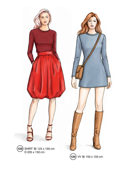 Fashion designs from the Lutterloh System® manual, page 50 of 112