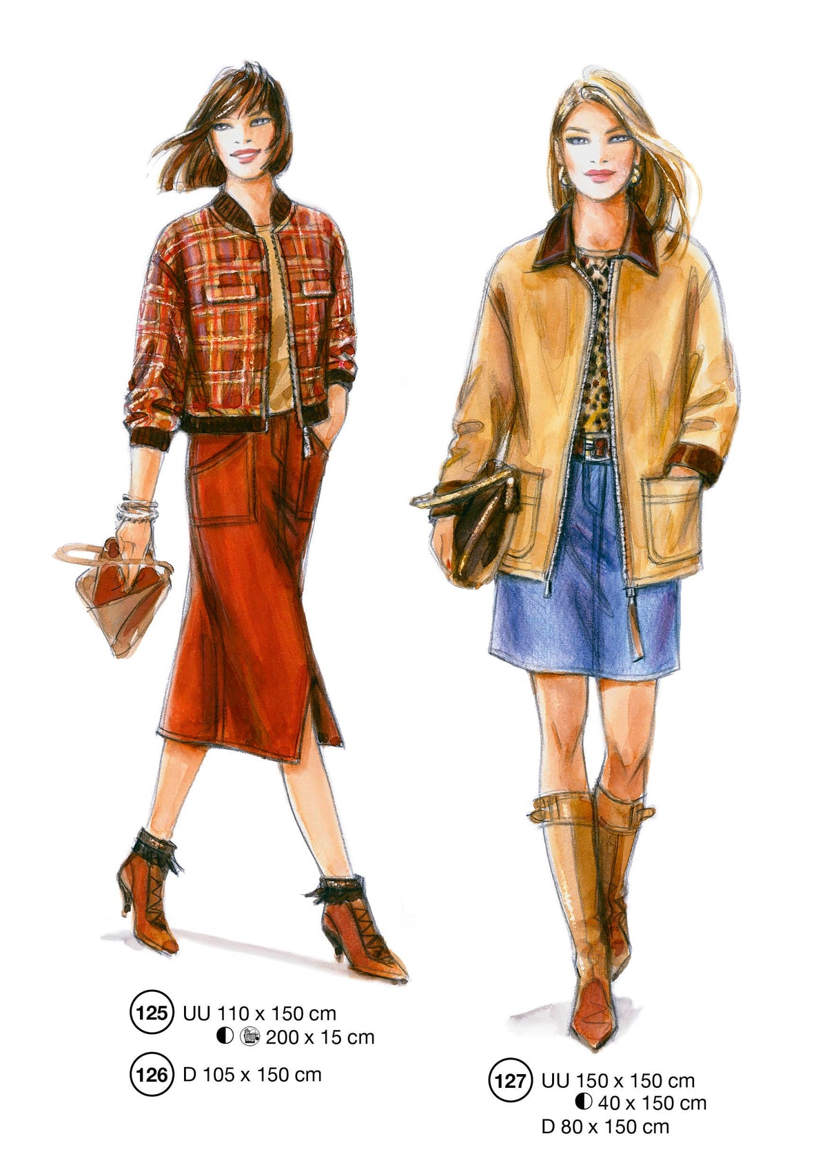 Fashion designs from the Lutterloh System® manual, page 51 of 112