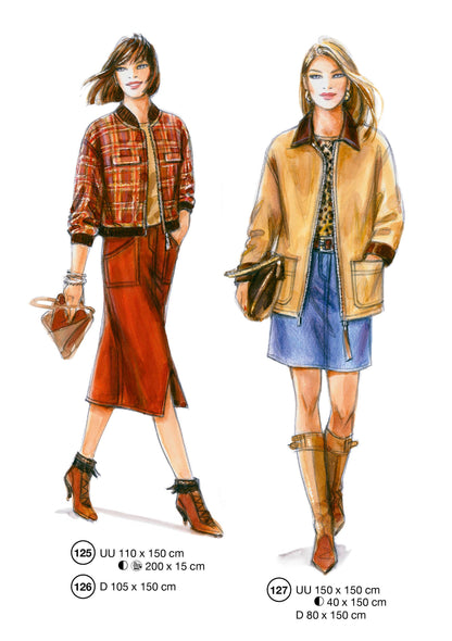 Fashion designs from the Lutterloh System® manual, page 51 of 112
