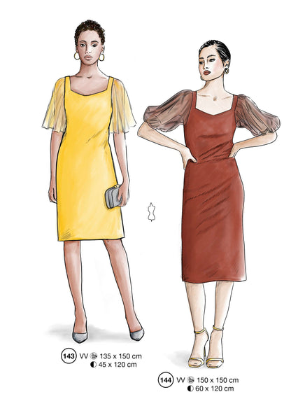 Fashion designs from the Lutterloh System® manual, page 58 of 112