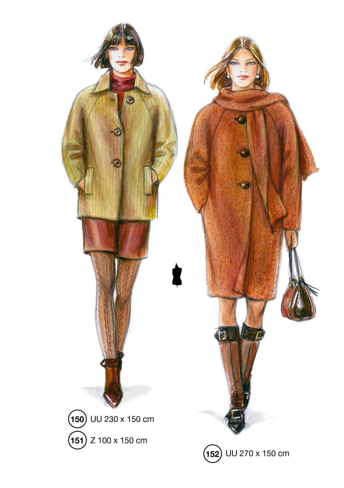 Fashion designs from the Lutterloh System® manual, page 61 of 112