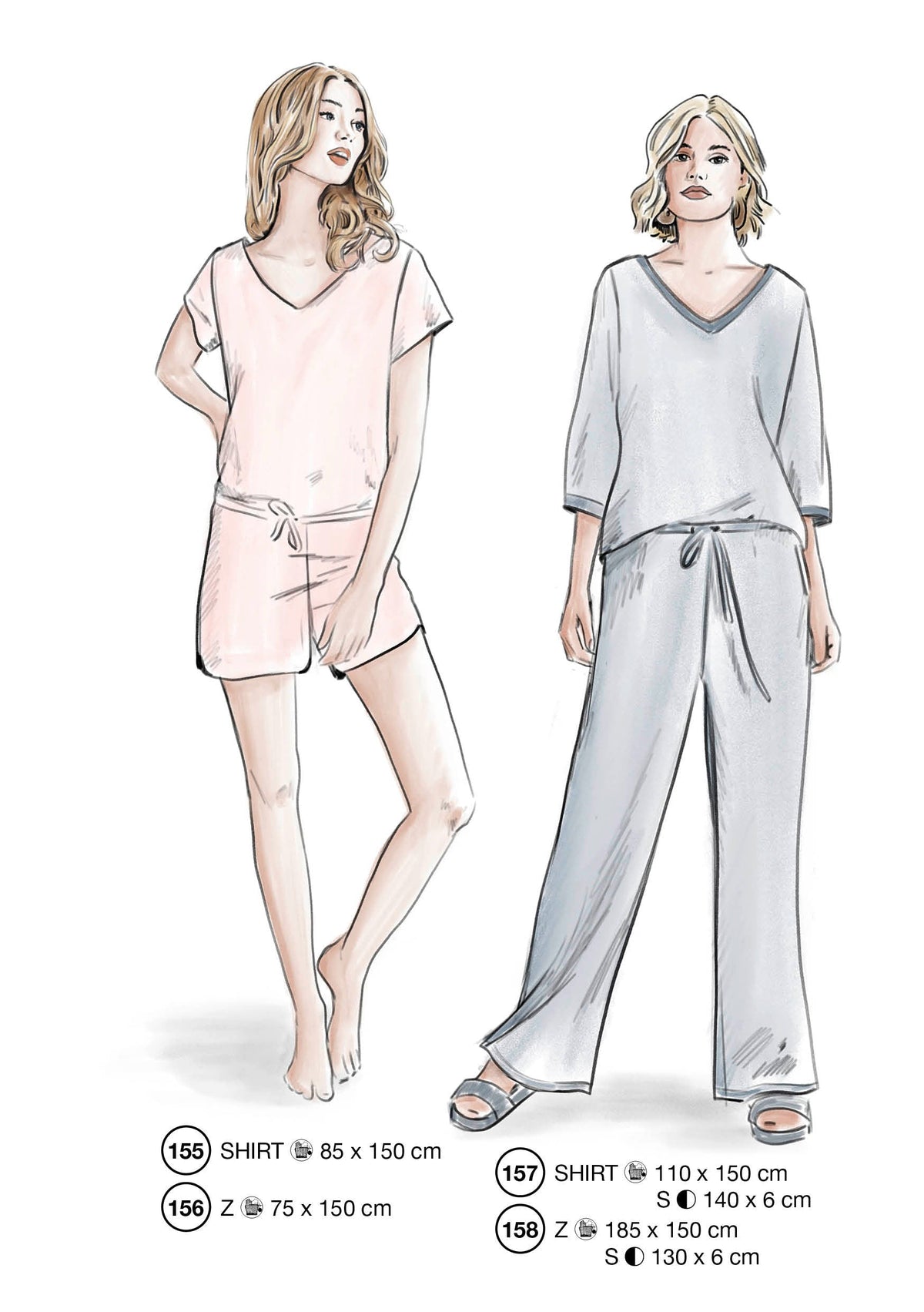 Fashion designs from the Lutterloh System® manual, page 63 of 112
