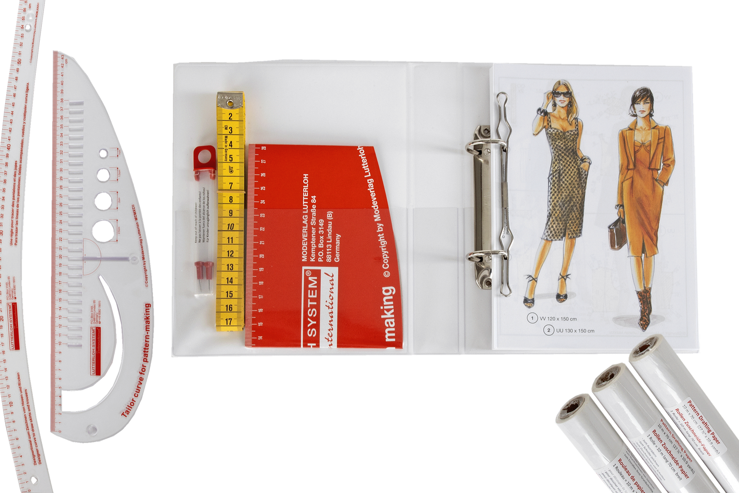 Lutterloh System® - incl. Designer & Tailor Curve and 3 Rolls of Paper