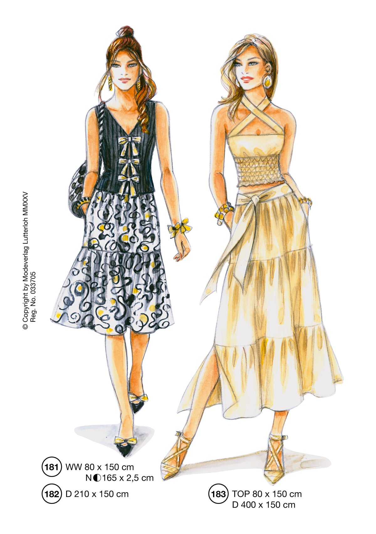 Fashion designs from the Lutterloh System® manual, page 73 of 112