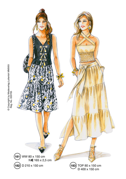 Fashion designs from the Lutterloh System® manual, page 73 of 112