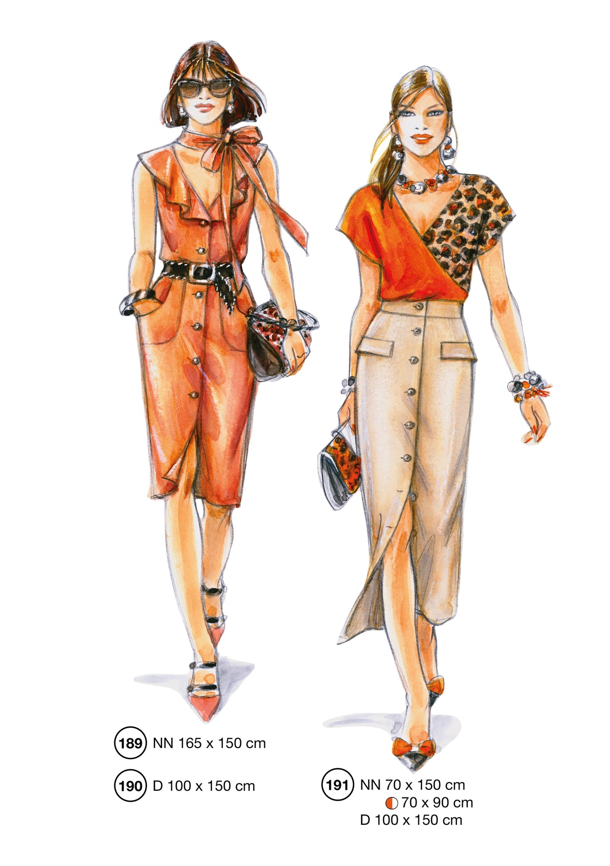 Fashion designs from the Lutterloh System® manual, page 76 of 112
