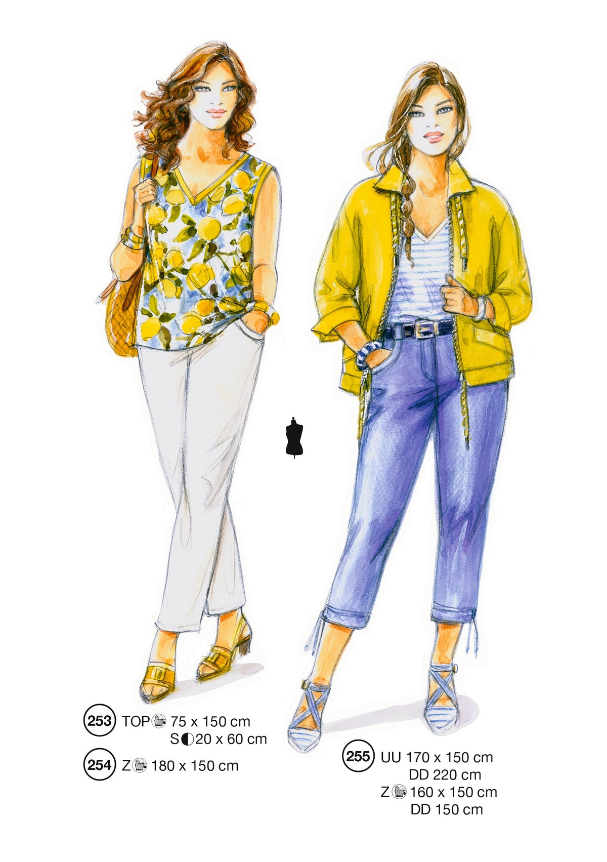 Fashion designs from the Lutterloh System® manual, page 102 of 112