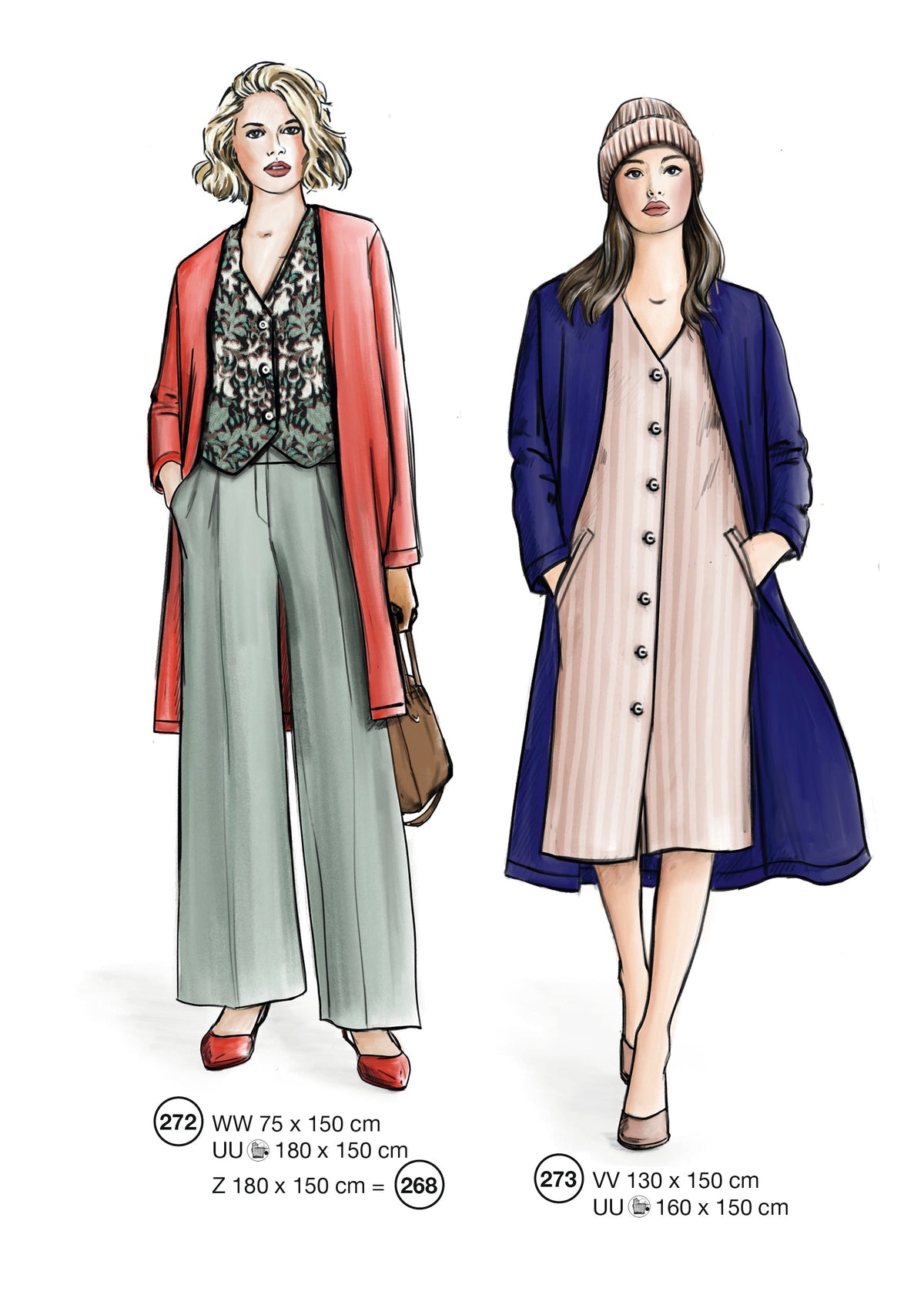 Fashion designs from the Lutterloh System® manual, page 109 of 112