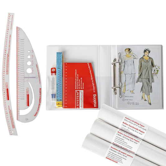 Lutterloh System® XL/XXL + Tailor- & Designer Curve + 3 Rolls of Paper - Collection 1