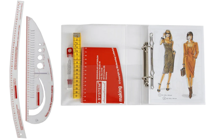 Lutterloh System with tailor's and designer's curve — instructions, special tape measure, cardboard curve and two acrylic rulers